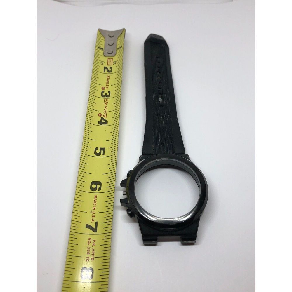 Michael Kors Watch Half Band 22mm Rubber Case No Crystal For parts Black J195